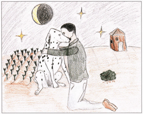 Rosalino's Dog hugging a dog
