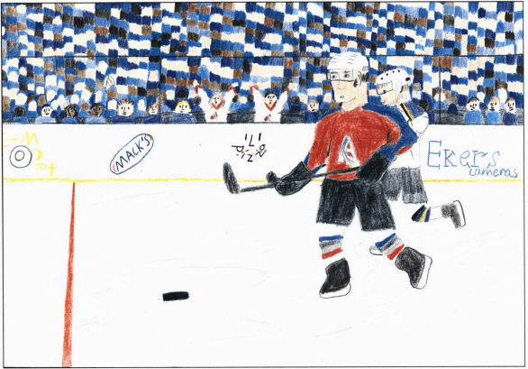 Bleed Blue playing hockey