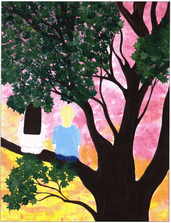 Allison climbing a tree