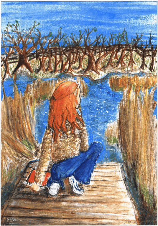Mystery at the Marsh girl looking at the lake