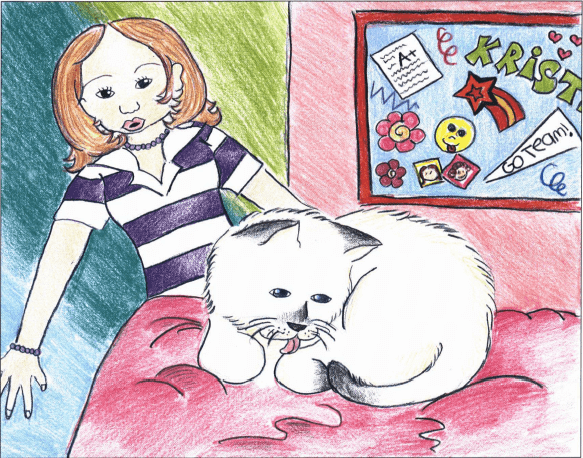 Silver Blue cat in the bed