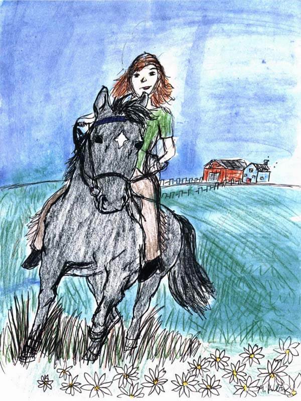 through dracos eyes girl riding a black horse