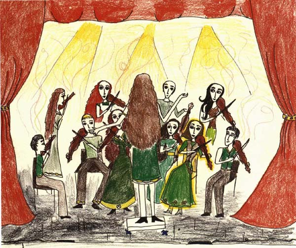 Stroke of the Bow girl conducting orchestra