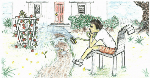 Small Lives boy watering the plants