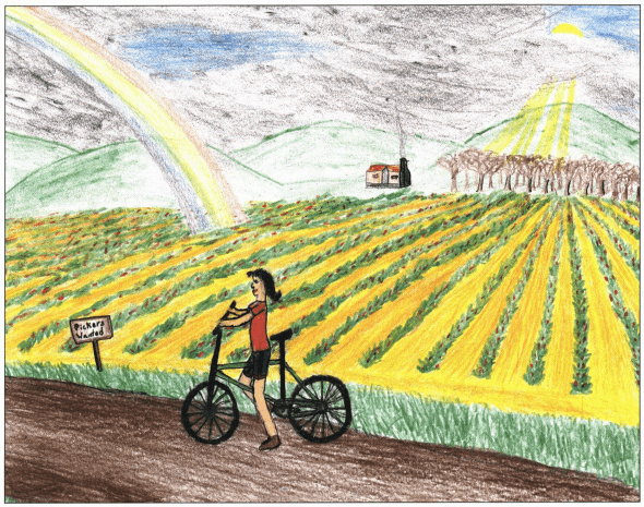 A Summer Job in the Fields biking on the farm