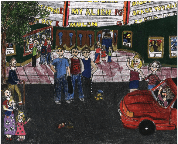 Twisted Friendships outside the moviehouse