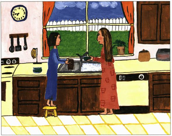 That Small Whisper washing the dishes