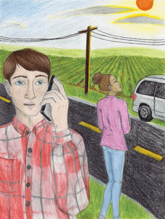 Family talking on the phone