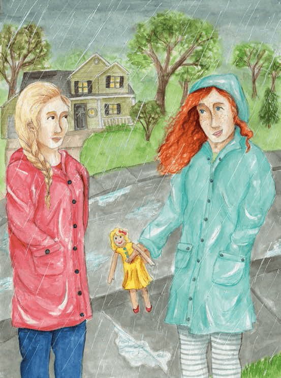 Yellow Rose two girls and a doll