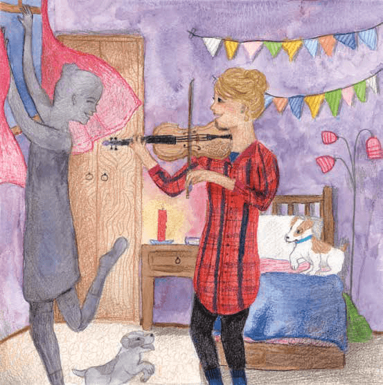 Shadow-Dancing playing violin