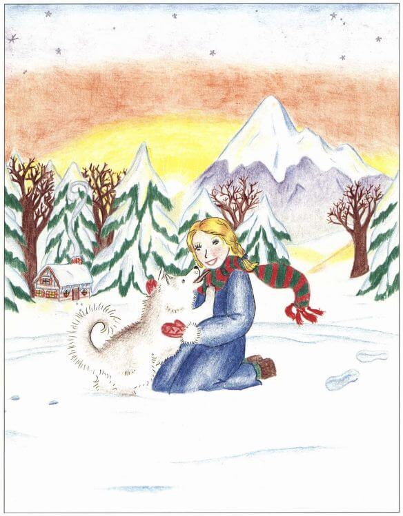 A Christmas Wish petting the dog