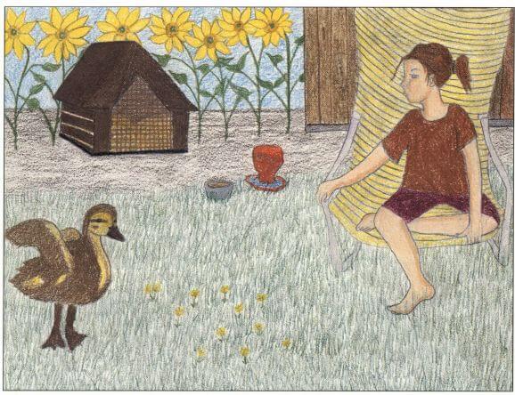 Lizy a girl and a duck