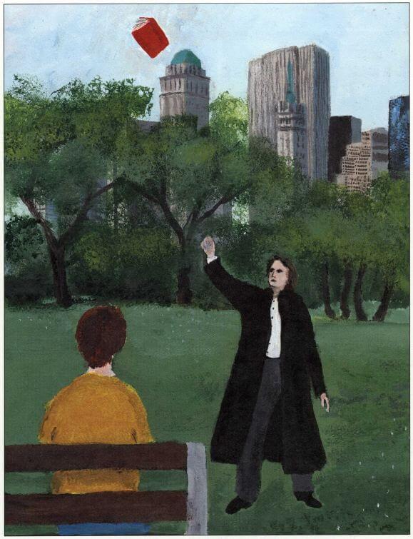 Beethoven's Bargain throwing a book