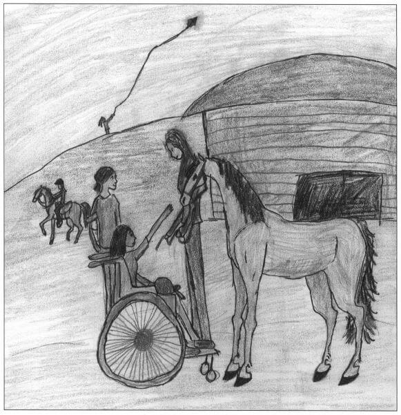 The Riding Lesson meeting a horse