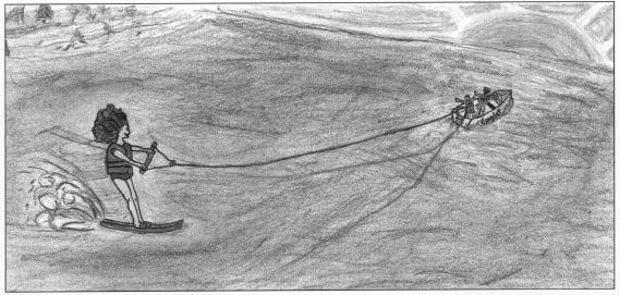 Wings of Water girl doing water ski