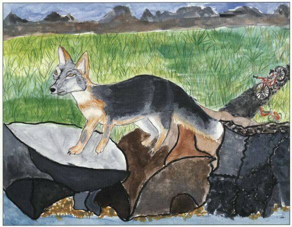 Foxes and Frogs fox near the water