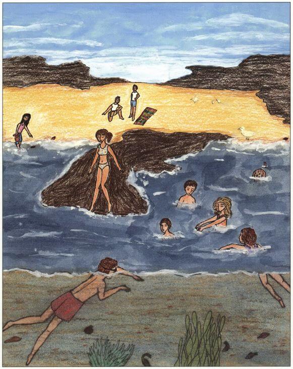 On the Beach people swimming