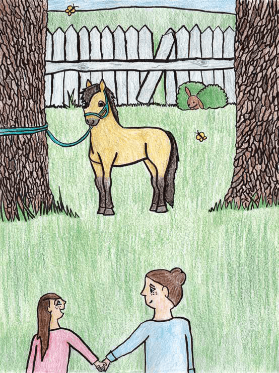 The Pony tied to a tree pony