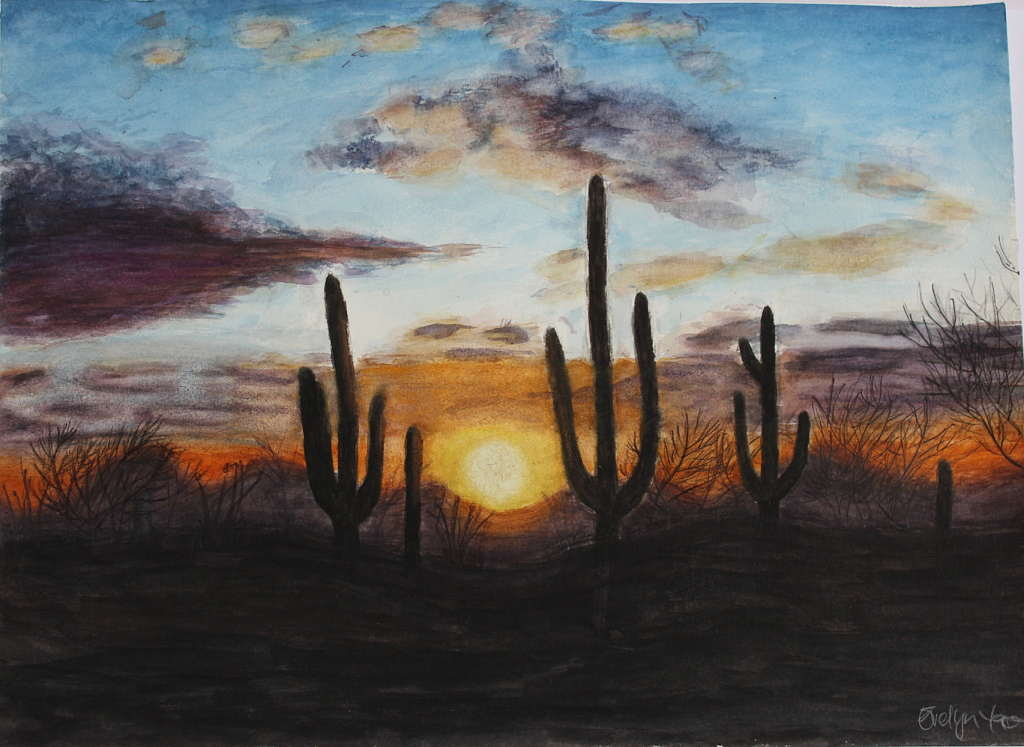 Saguaros at Sunset