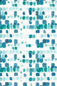 Artwork of rows of squares in different shades of blue