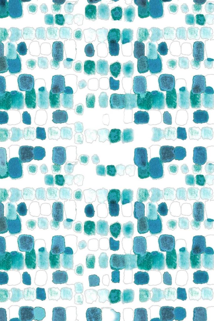 Artwork of rows of squares in different shades of blue