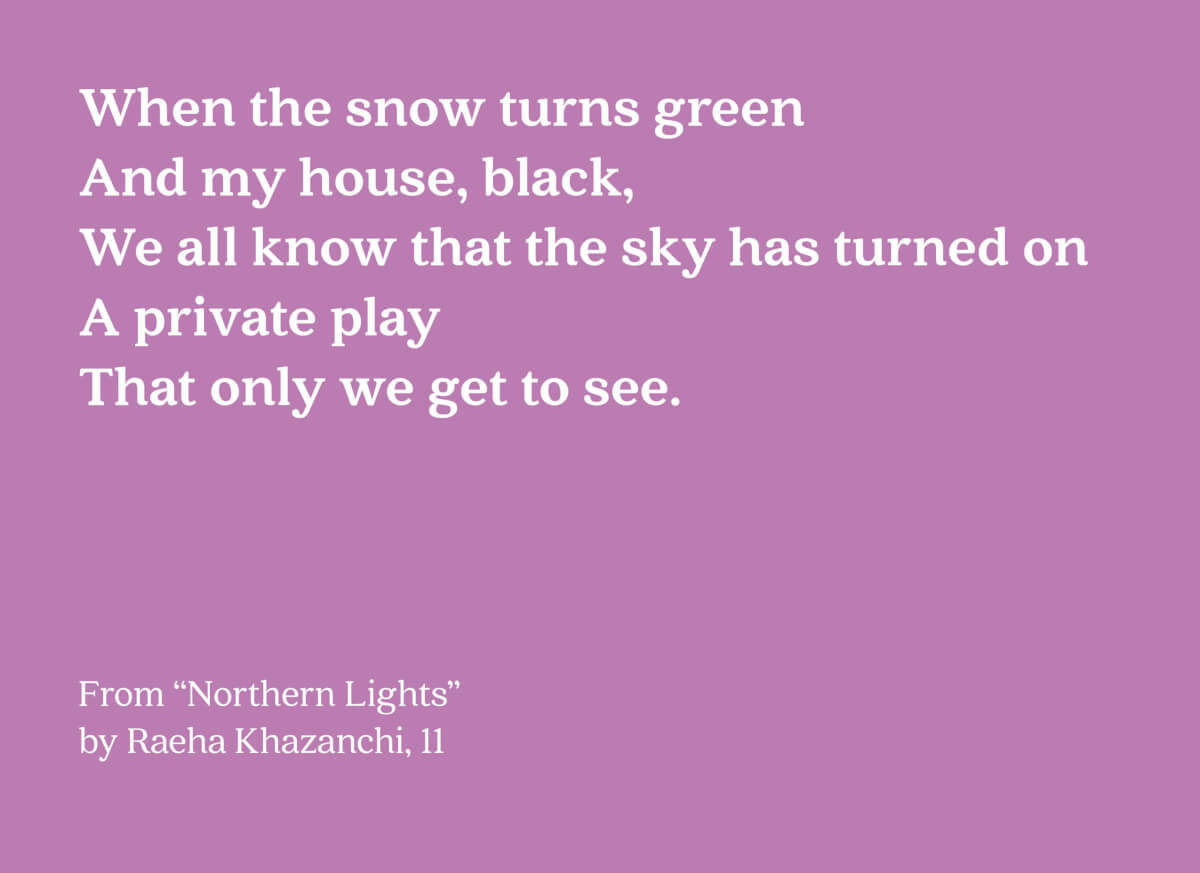 Poem "Northern Lights" by Raeha Khazanchi, 11