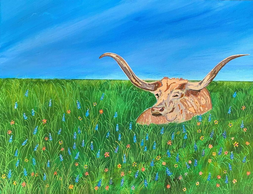 Longhorn-in-Bluebonnets